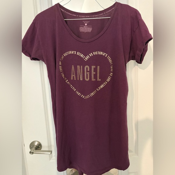 Victoria's Secret Plum Angel Graphic Pajama Top - Picture 1 of 6